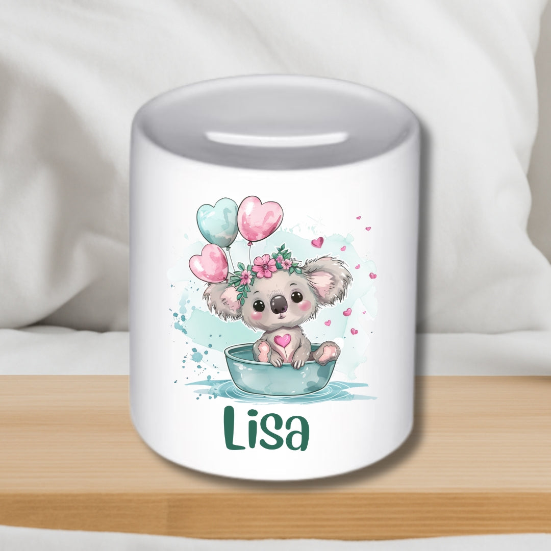 Spardose Grüne Tierchen – Keramik-Spardose für Kinder