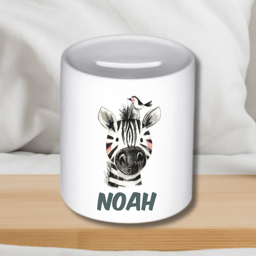 Bunte Tier-Spardose für Kinder – Personalisierte Keramik Spardose