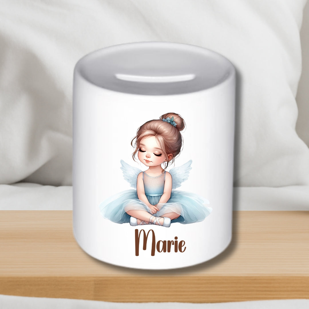 Spardose Ballerina für Kinder – Personalisierbar mit Namen