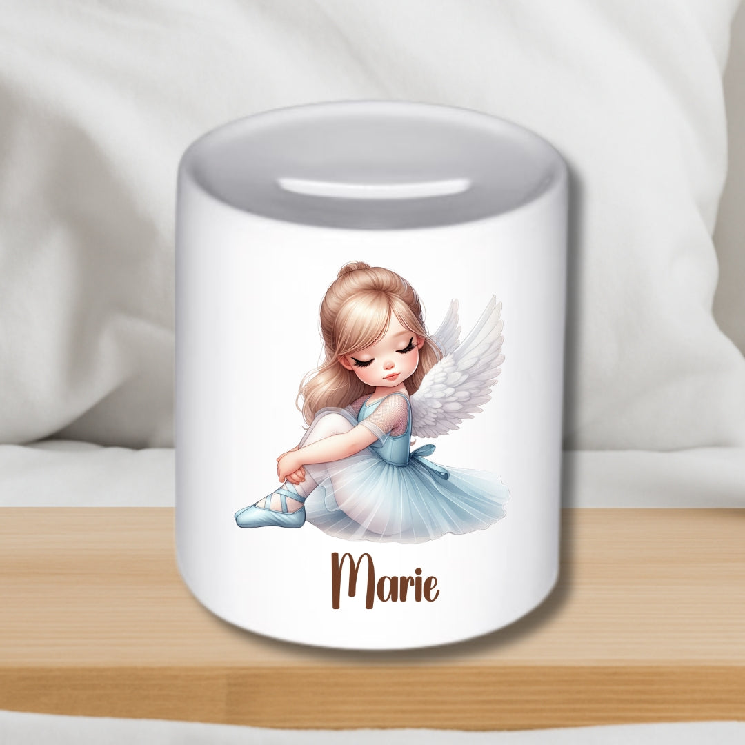 Spardose Ballerina für Kinder – Personalisierbar mit Namen