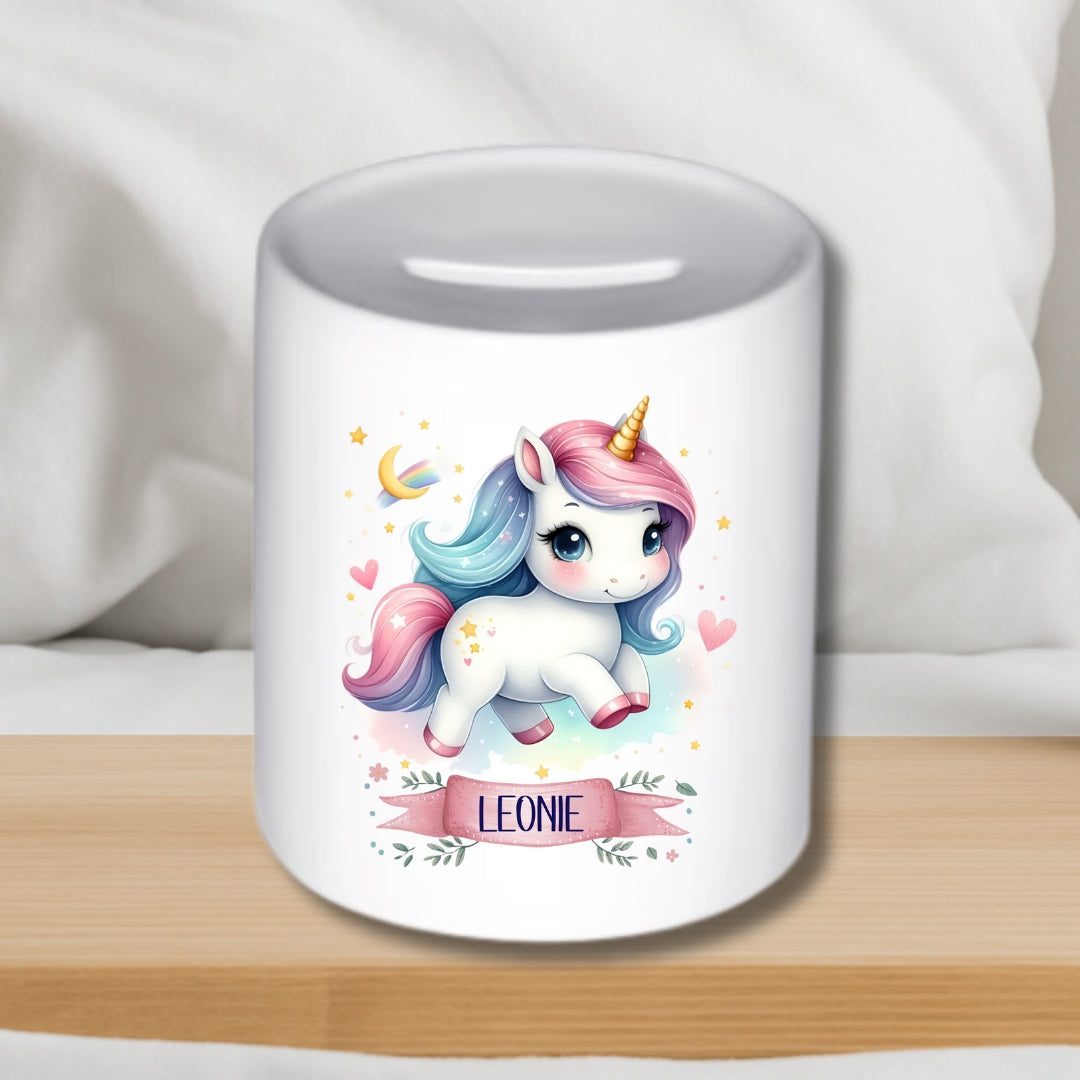 Spardose Einhorn – Personalisiert mit Namen