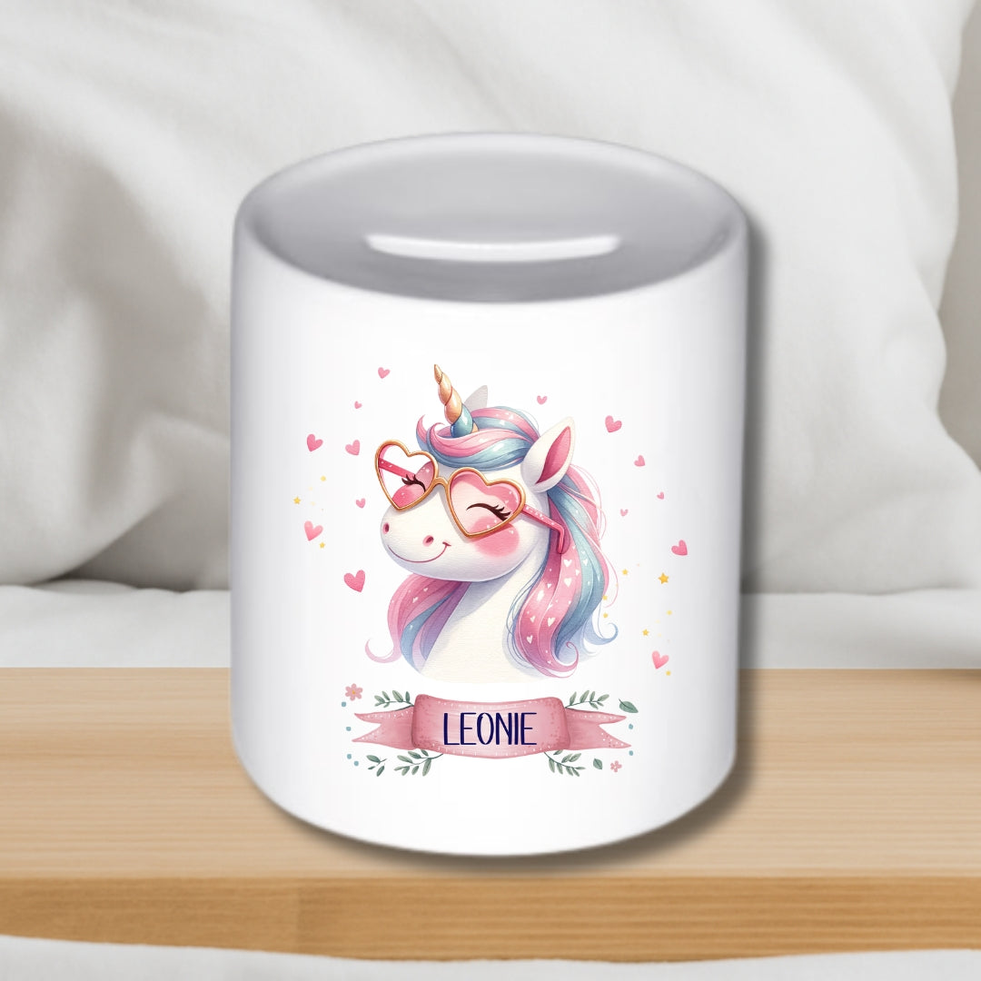 Spardose Einhorn – Personalisiert mit Namen