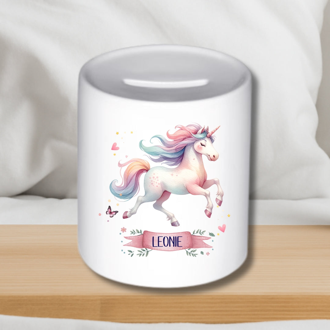 Spardose Einhorn – Personalisiert mit Namen
