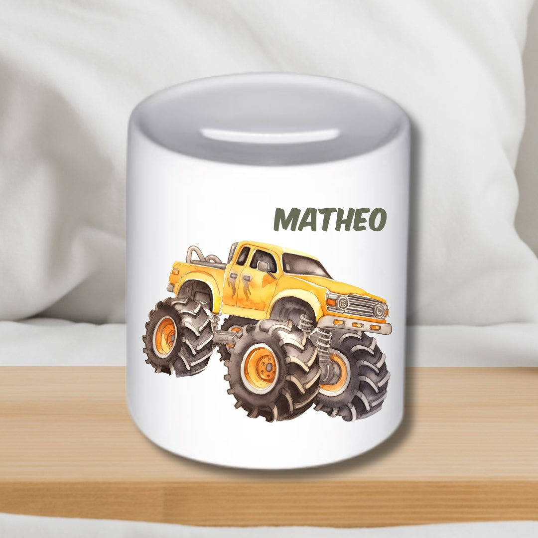 Spardose Auto für Kinder – Personalisierte Keramik-Spardose
