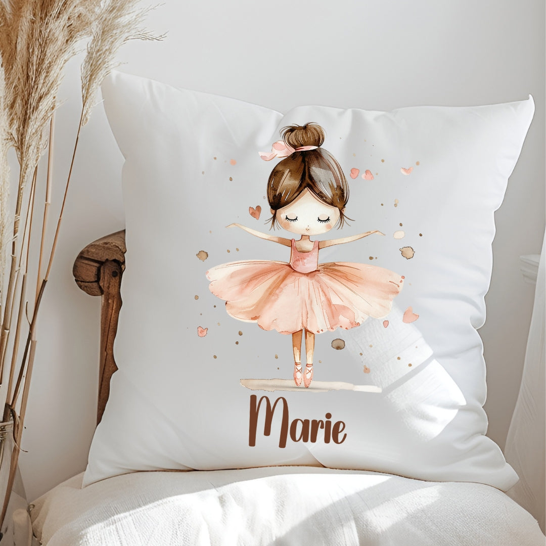 Personalisiertes Ballerina-Kissen mit Namen –  extra weich