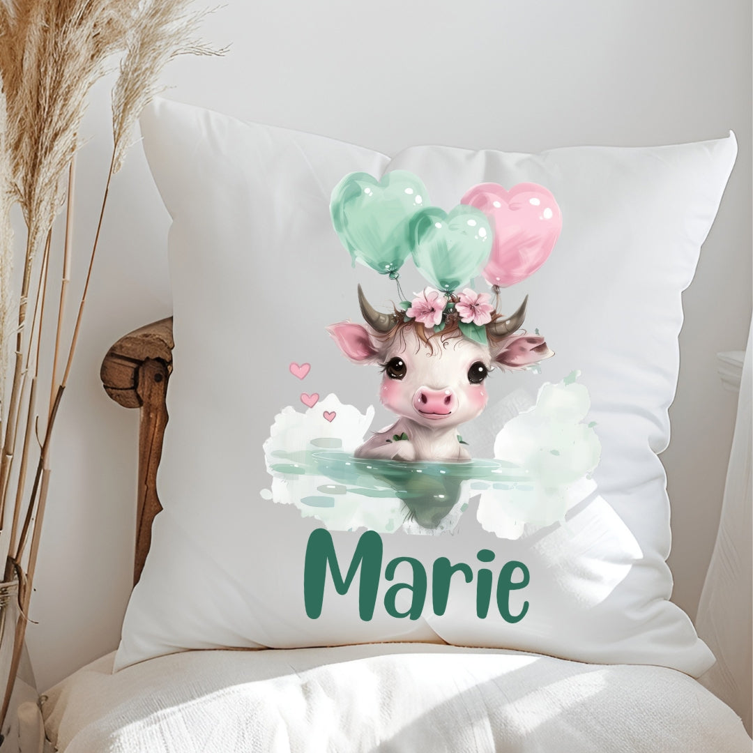 Personalisiertes Kissen mit grünen Tierchen – süß, niedlich & mit Namen