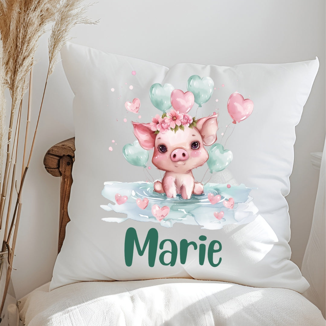 Personalisiertes Kissen mit grünen Tierchen – süß, niedlich & mit Namen