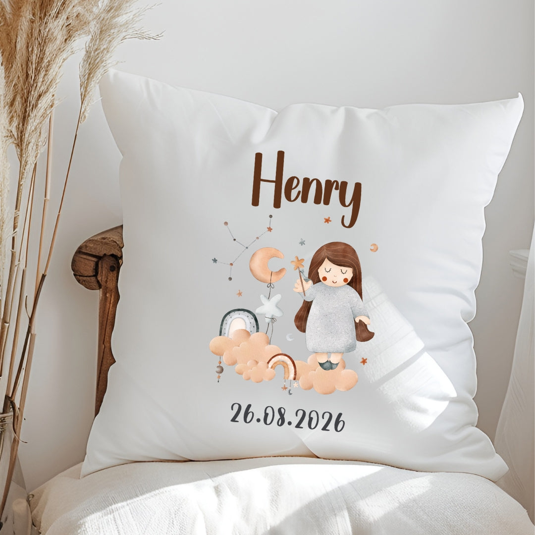Sternzeichen Kissen mit Namen und Geburtsdatum personalisiertes Geschenk zur Geburt