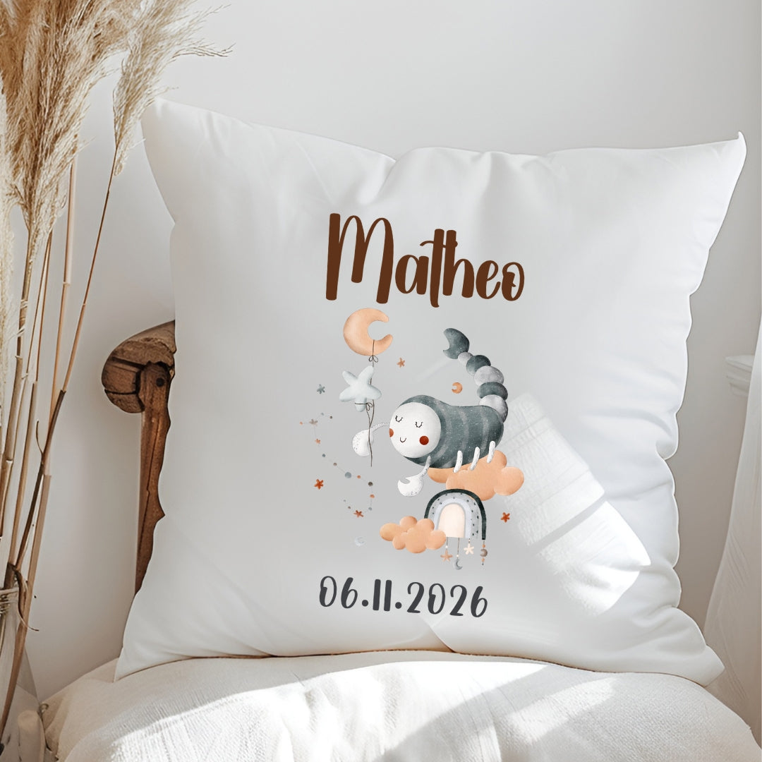 Sternzeichen Kissen mit Namen und Geburtsdatum personalisiertes Geschenk zur Geburt