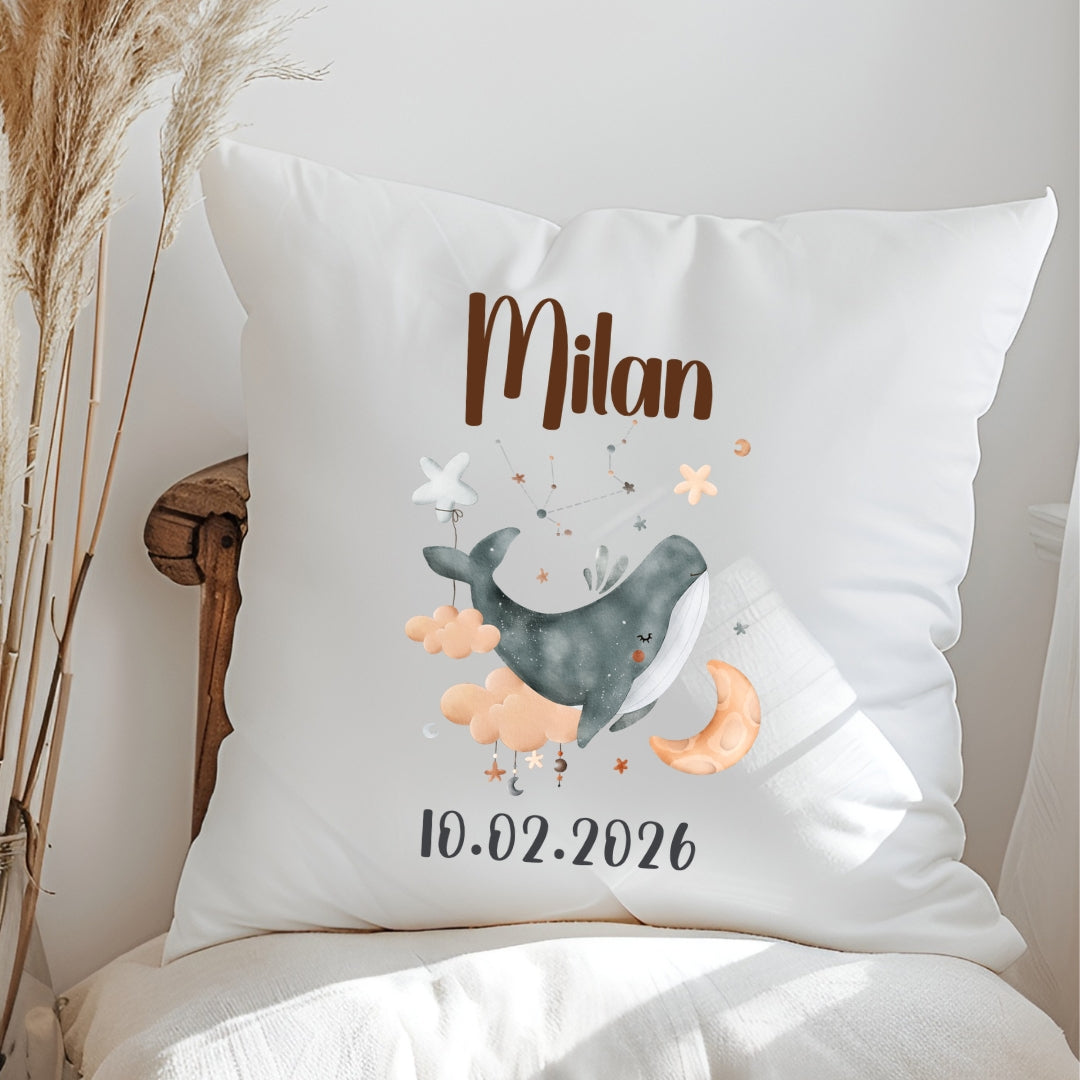 Sternzeichen Kissen mit Namen und Geburtsdatum personalisiertes Geschenk zur Geburt
