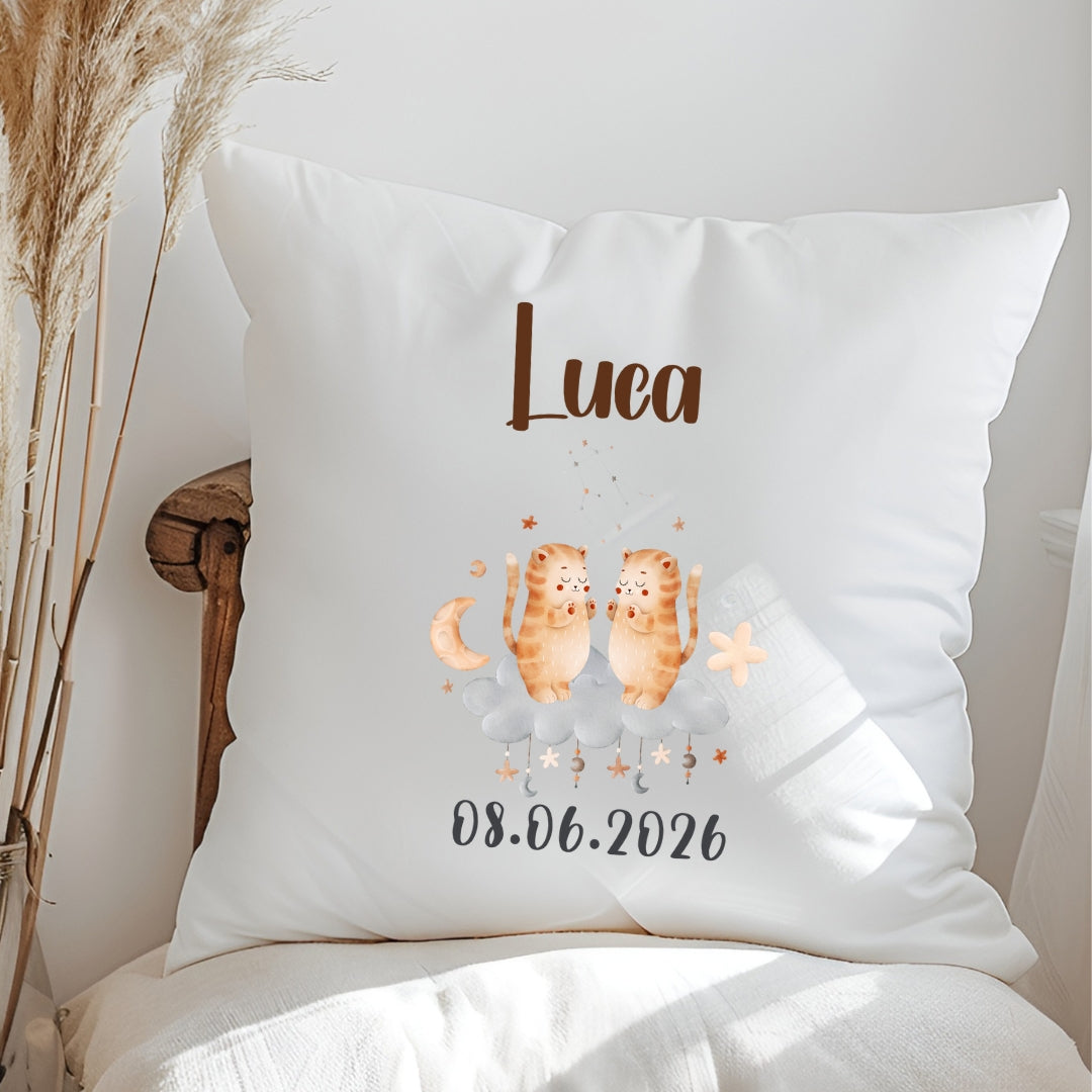 Sternzeichen Kissen mit Namen und Geburtsdatum personalisiertes Geschenk zur Geburt