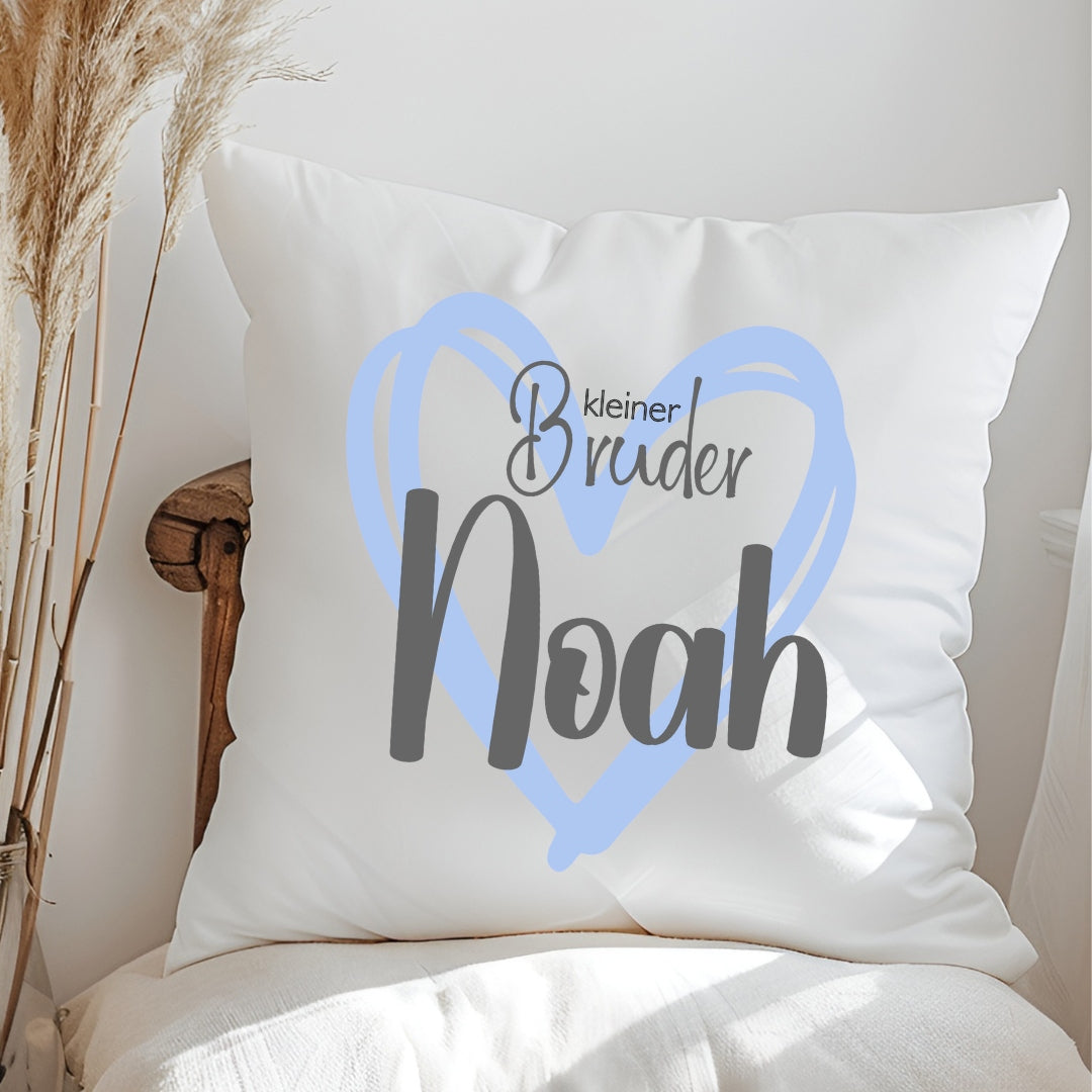 Geschwister Kissen mit Namen personalisiert Geschenk für Bruder oder Schwester