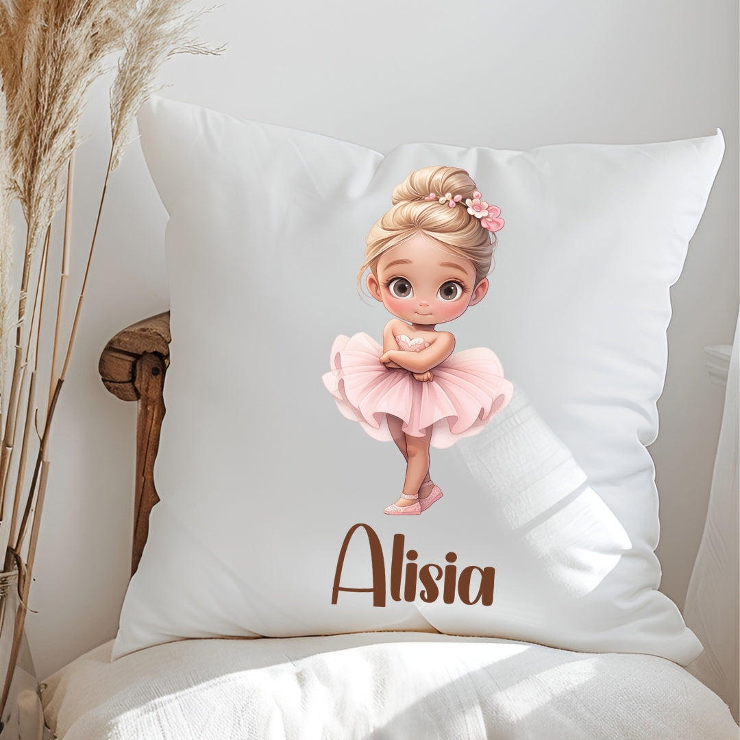 Personalisiertes Ballerina-Kissen mit Namen –  extra weich