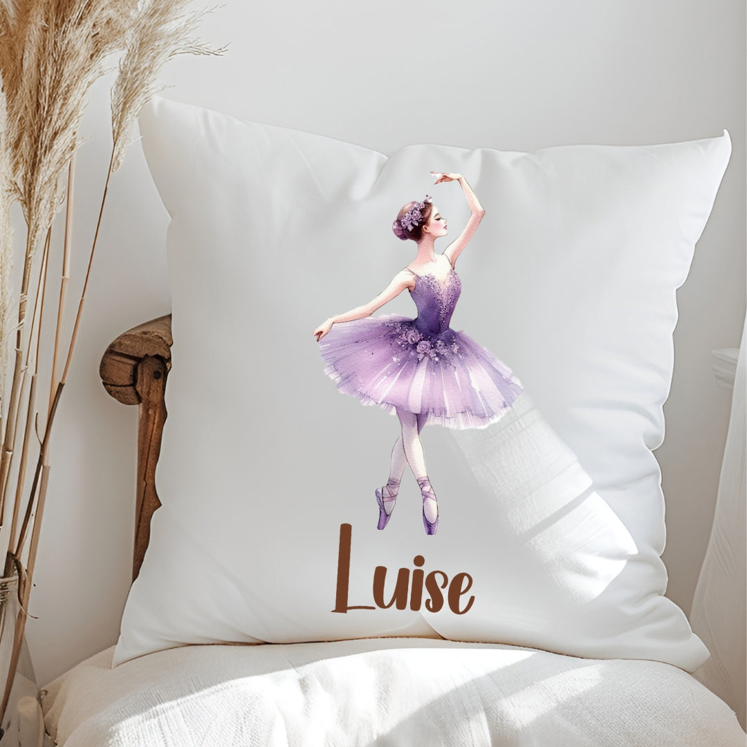 Personalisiertes Ballerina-Kissen mit Namen –  extra weich