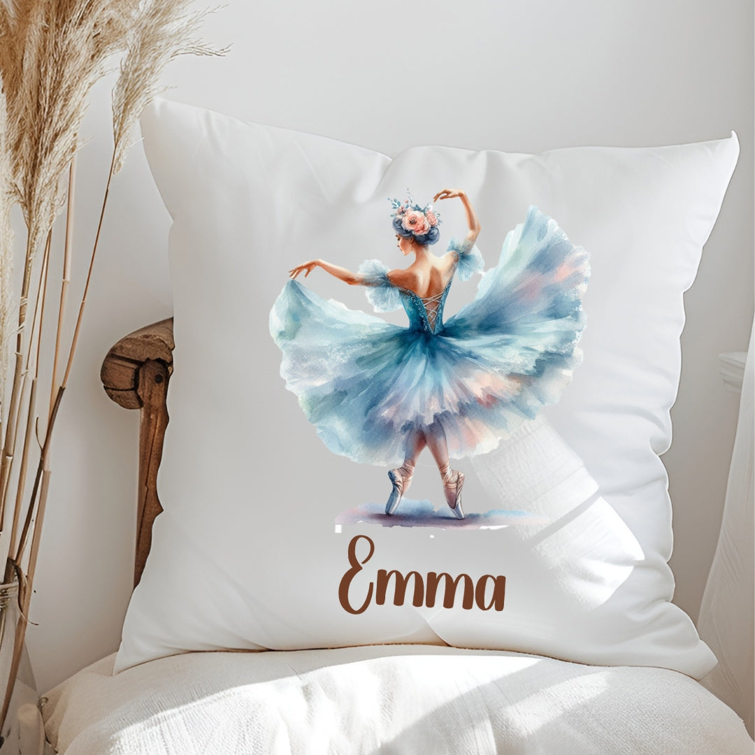 Personalisiertes Ballerina-Kissen mit Namen –  extra weich