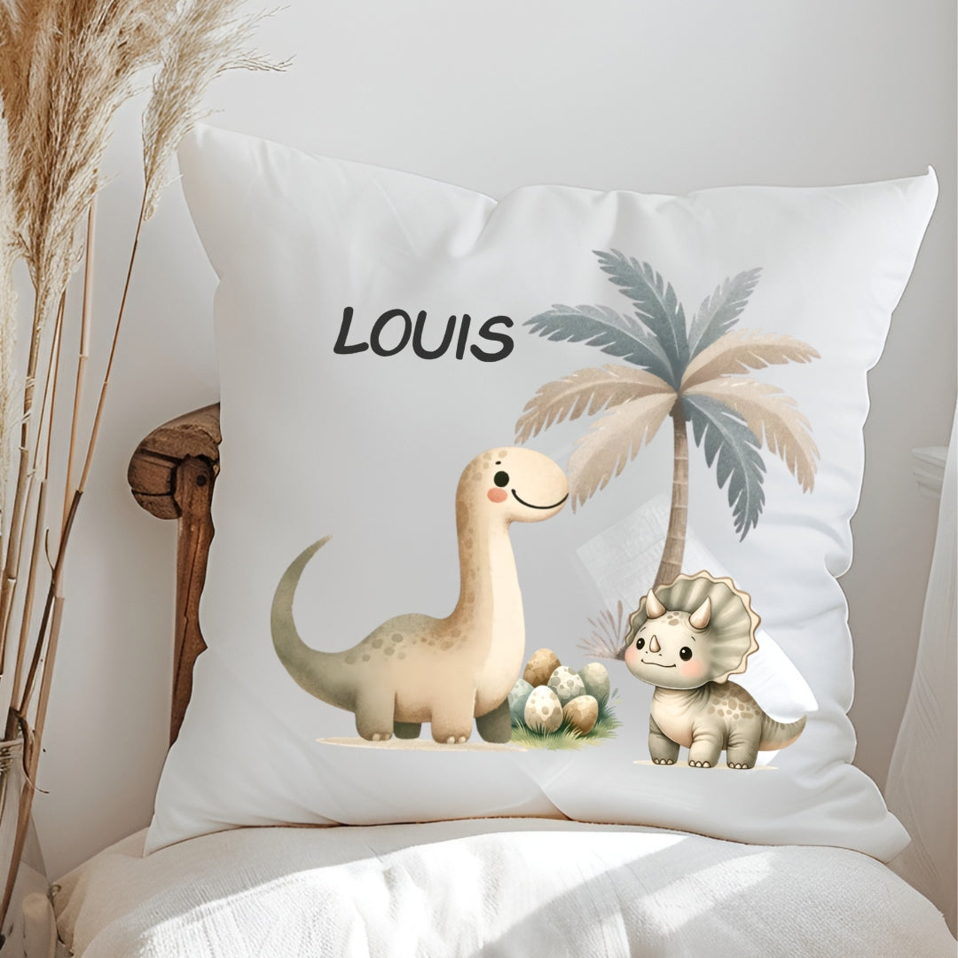 Personalisiertes Dinosaurier-Kissen mit Namen – Dino-Kuschelkissen