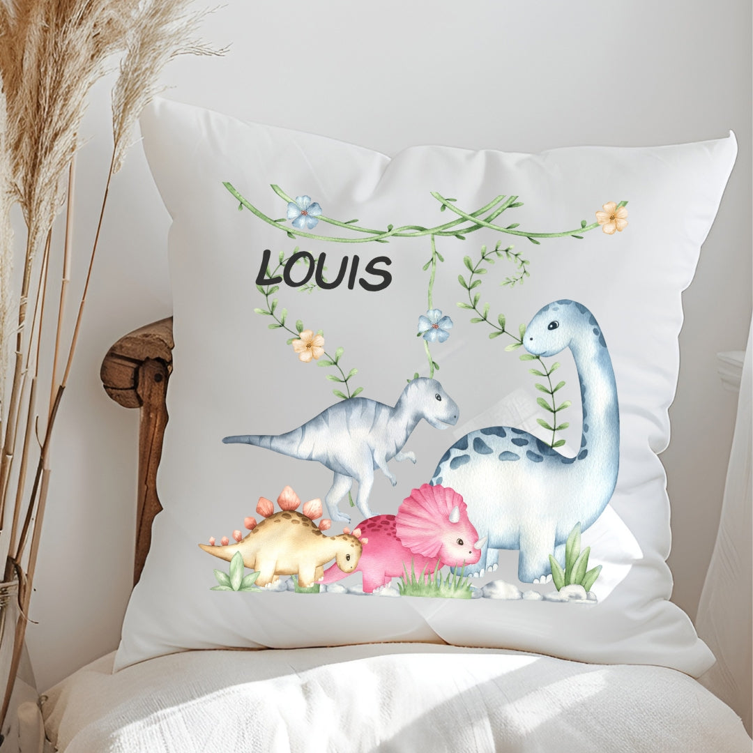 Personalisiertes Dinosaurier-Kissen mit Namen – Dino-Kuschelkissen