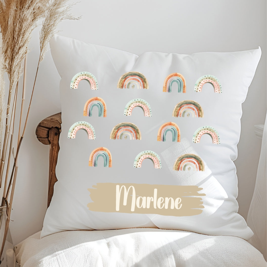Personalisiertes Regenbogen-Kissen mit Namen