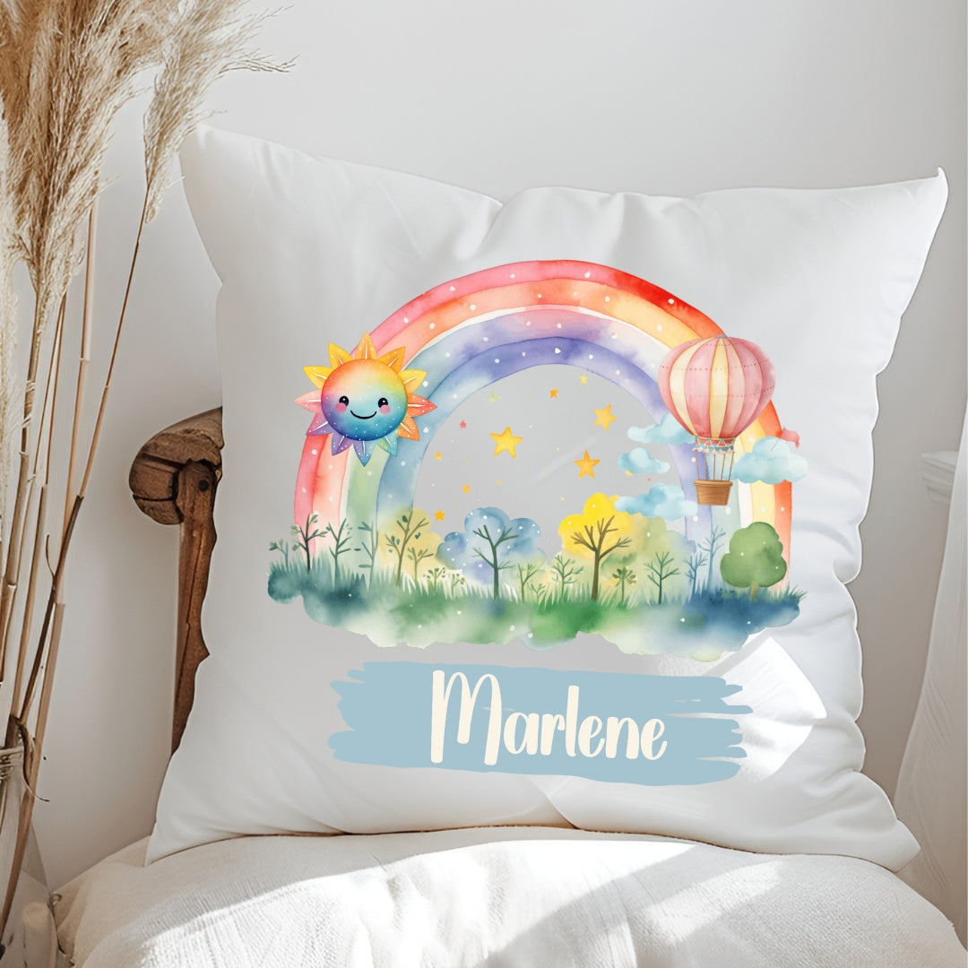 Personalisiertes Regenbogen-Kissen mit Namen