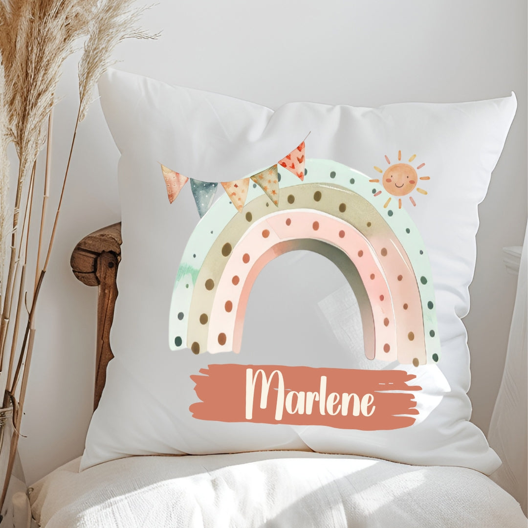 Personalisiertes Regenbogen-Kissen mit Namen