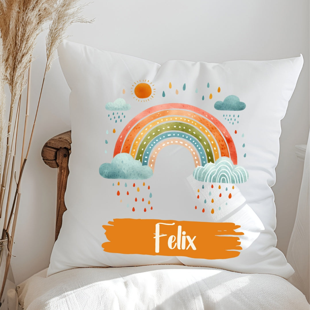 Personalisiertes Regenbogen-Kissen mit Namen