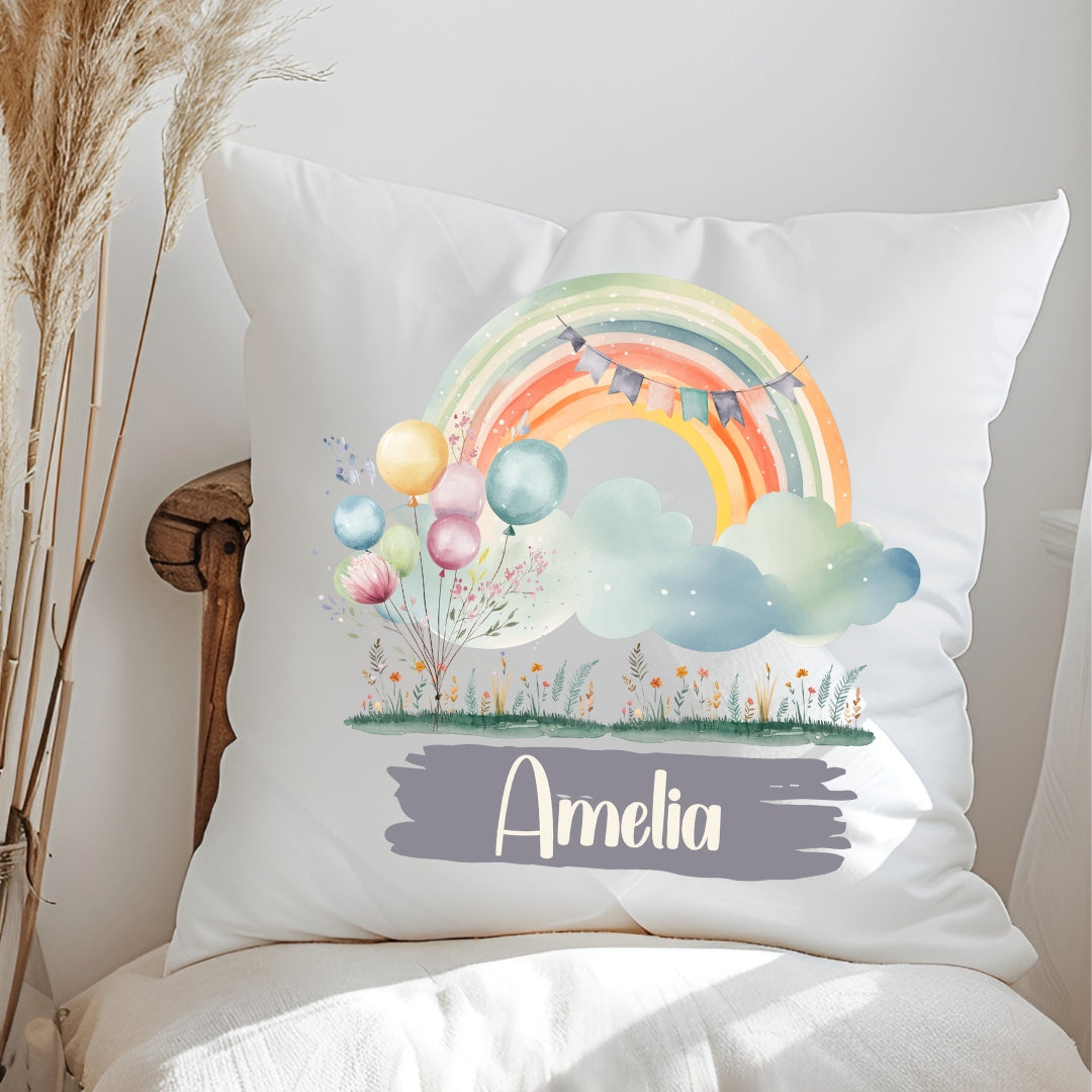 Personalisiertes Regenbogen-Kissen mit Namen