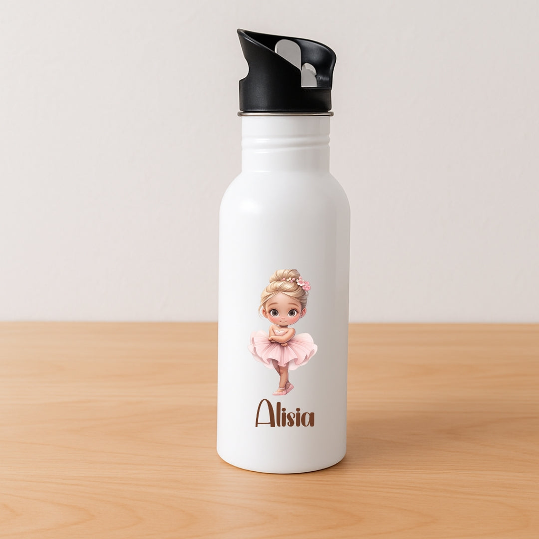 Personalisierte Kinder Trinkflasche Ballerina Motive