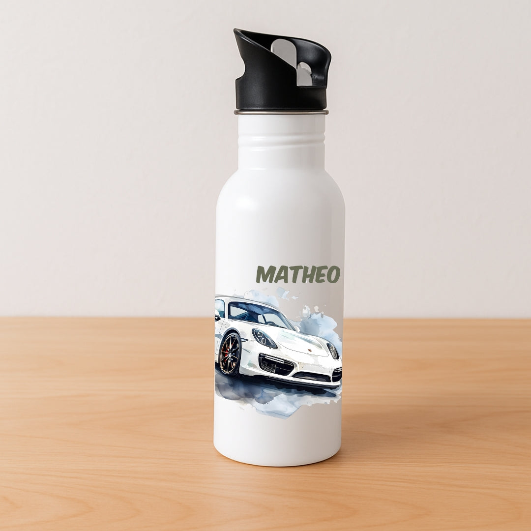 Kinder Trinkflasche Auto Motive mit Wunschnamen