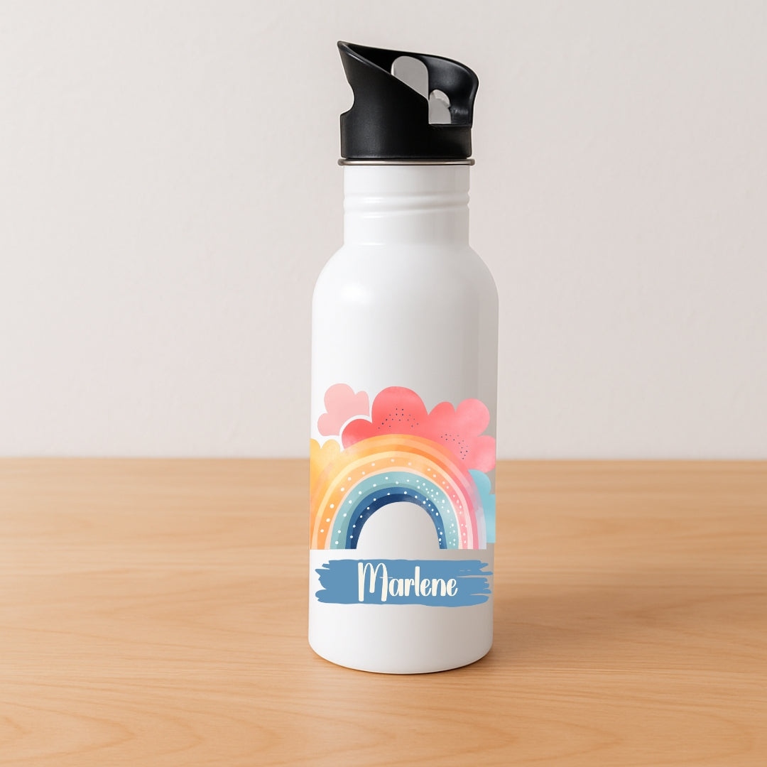 Personalisierte Kinder Trinkflasche Regenbogen