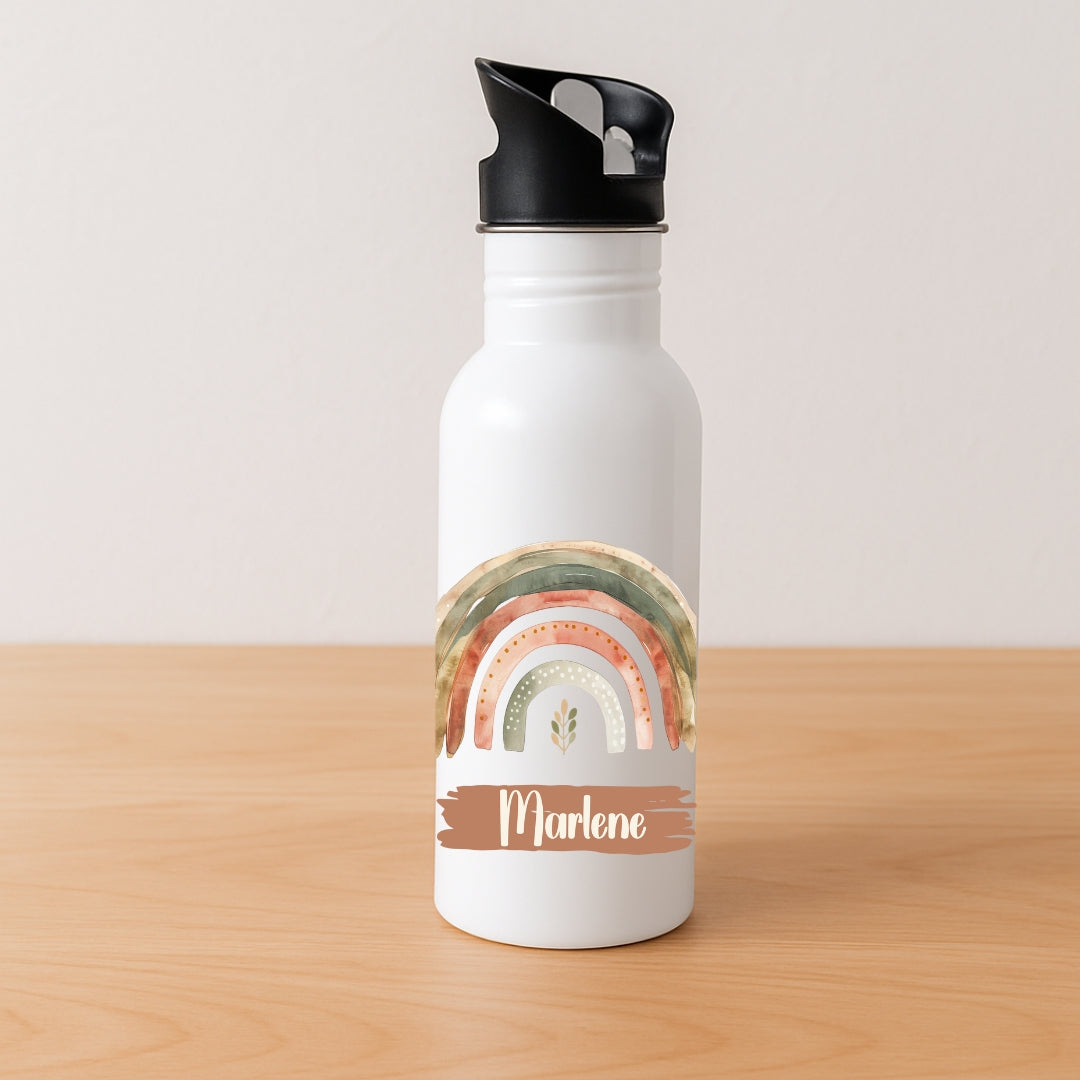 Personalisierte Kinder Trinkflasche Regenbogen