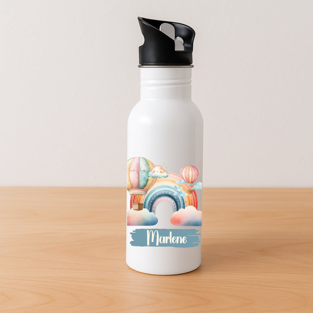 Personalisierte Kinder Trinkflasche Regenbogen