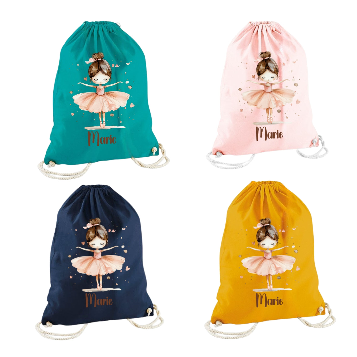 Turnbeutel Ballerina Mädchen personalisiert