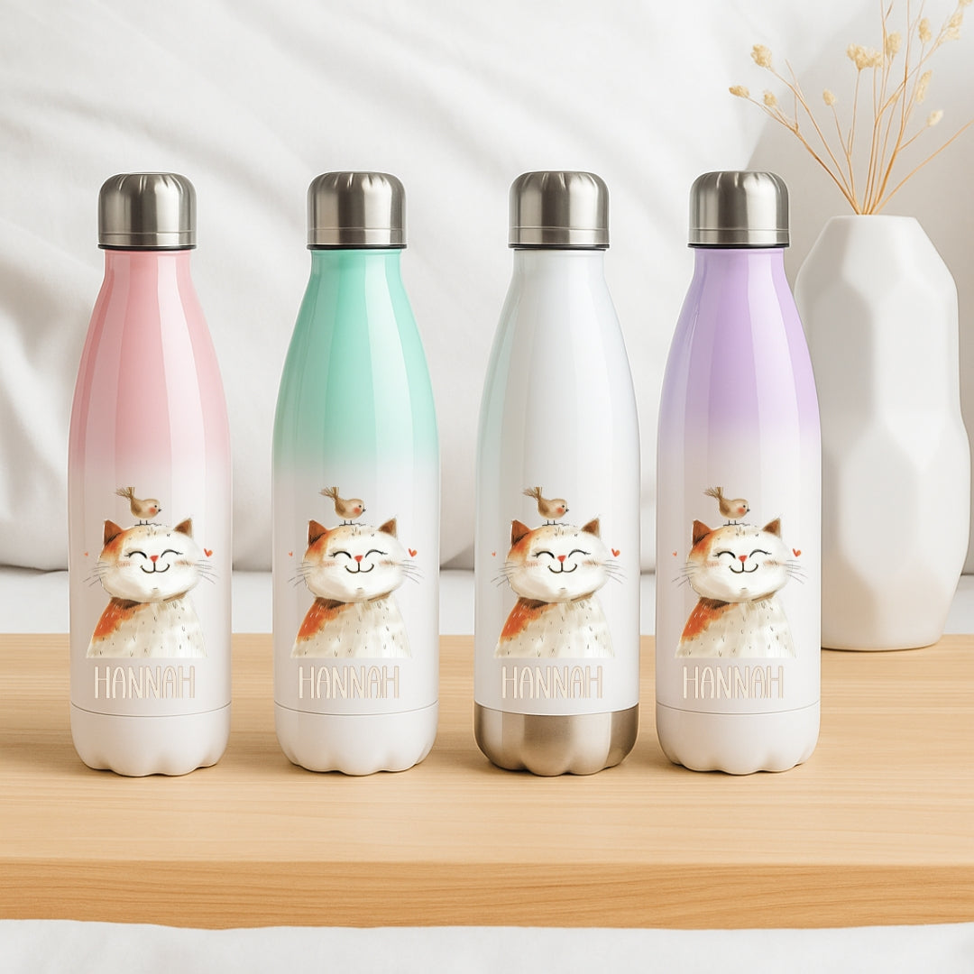 Kinderflasche mit Namen und Tiermotiven