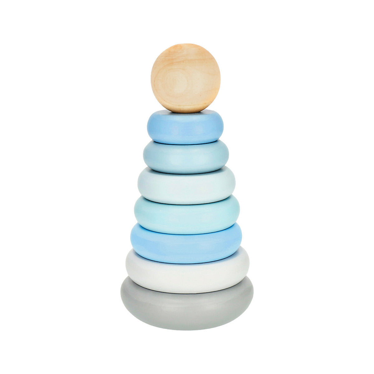 Bieco Baby Stapelturm Holz Baustein Pastell blau Steckpyramide Stapelspielzeug