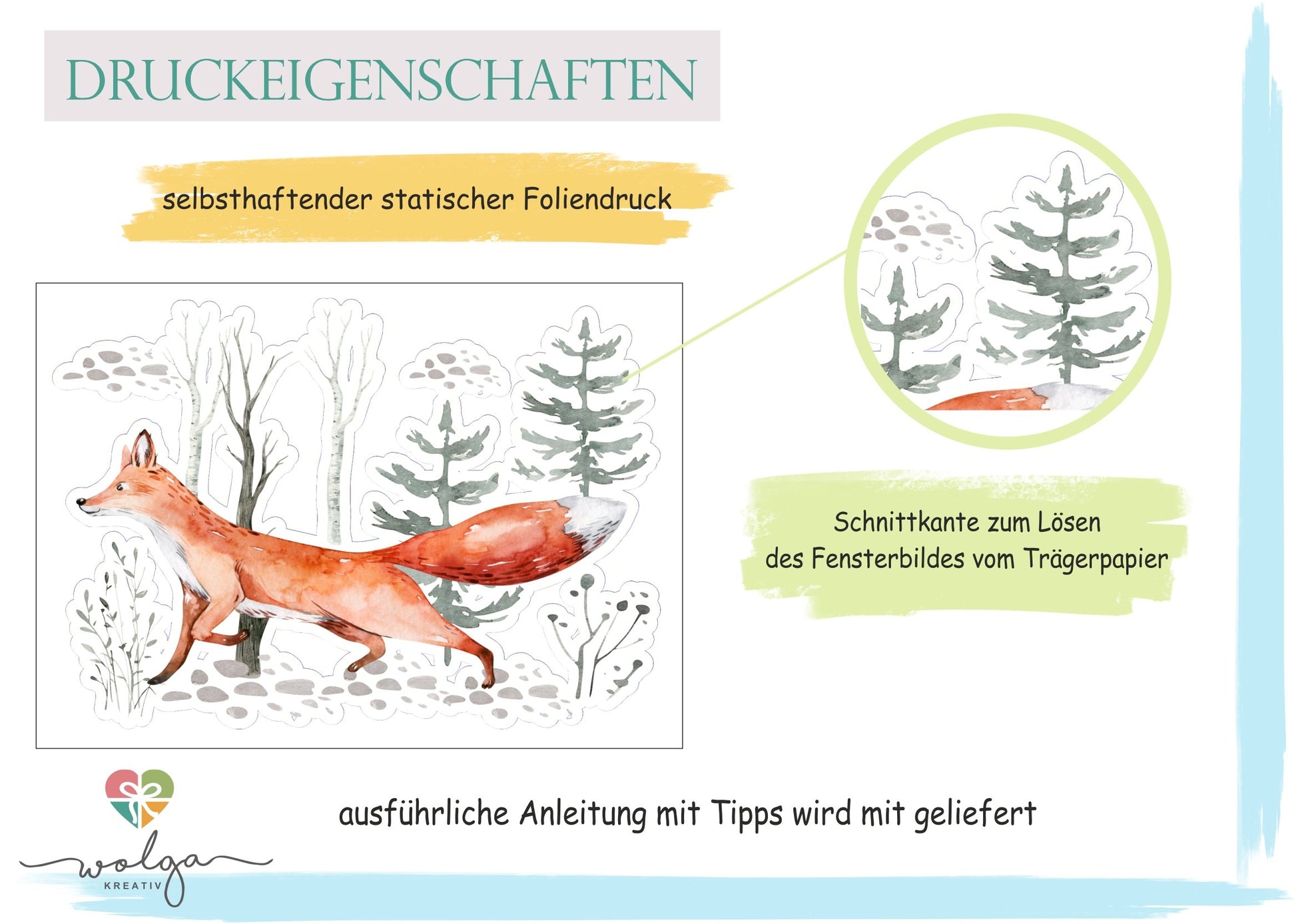 Fensterbild Weihnachtsdeko Fuchs - wolga-kreativ