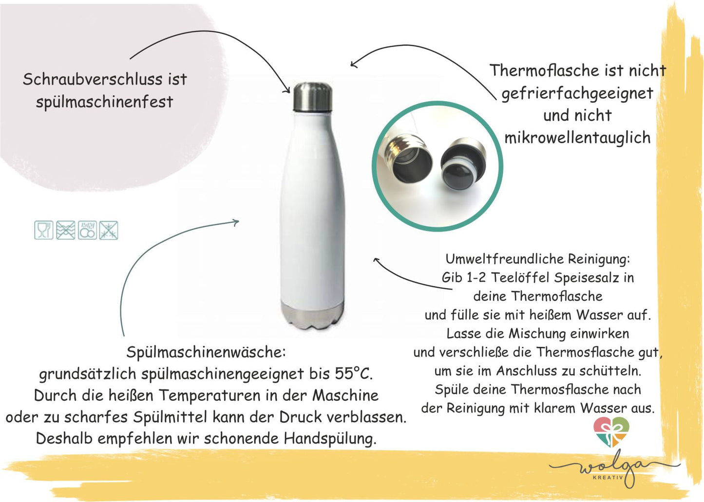 Thermoflasche Eulenfamilie Wunschname