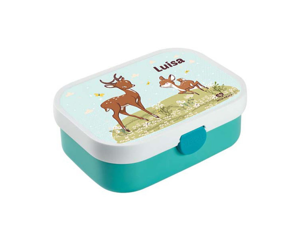 personalisierte Brotdose Bentobox Rehfamilie Lunchbox Name wolga-kreativ