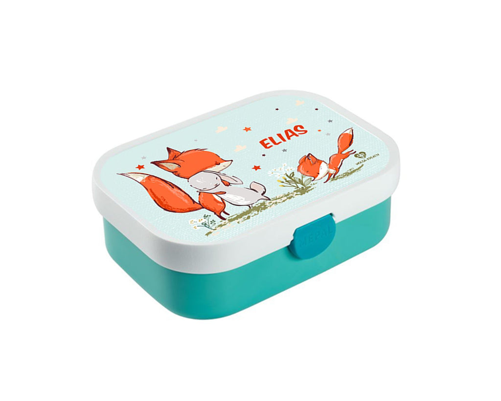 personalisierte Brotdose Bentobox Fuchs und Hase Lunchbox Name wolga-kreativ