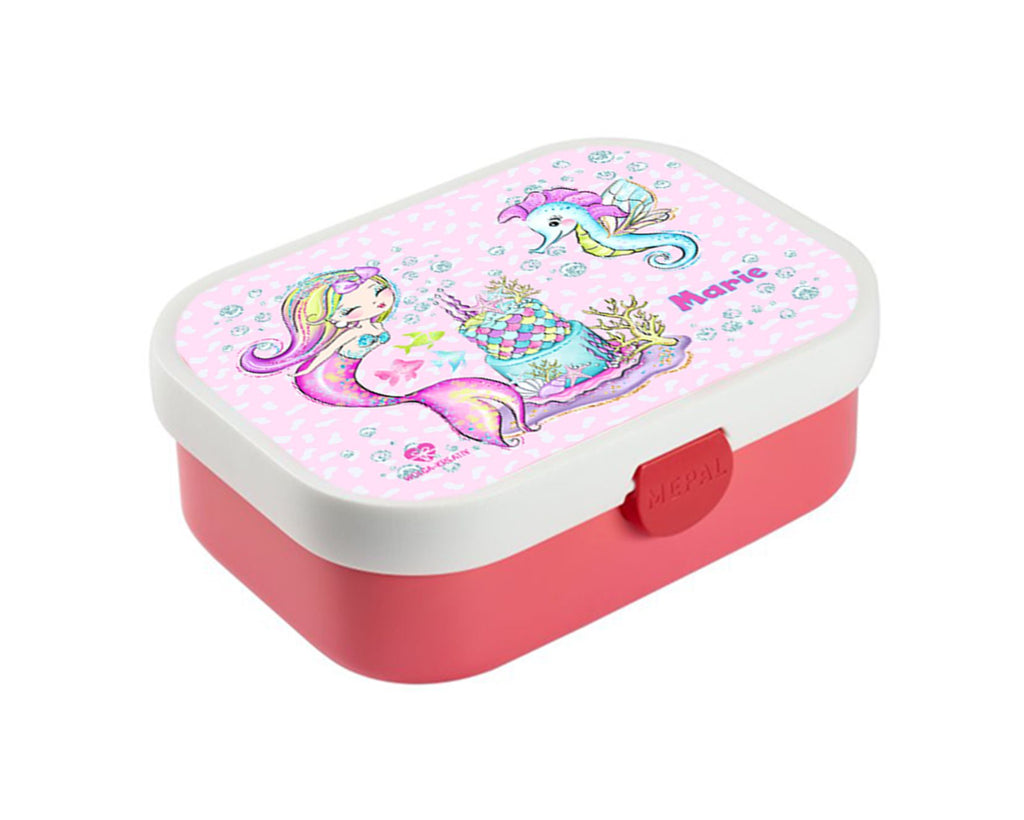 personalisierte Brotdose Bentobox Meerjungfrau Geburtstag Lunchbox Name wolga-kreativ