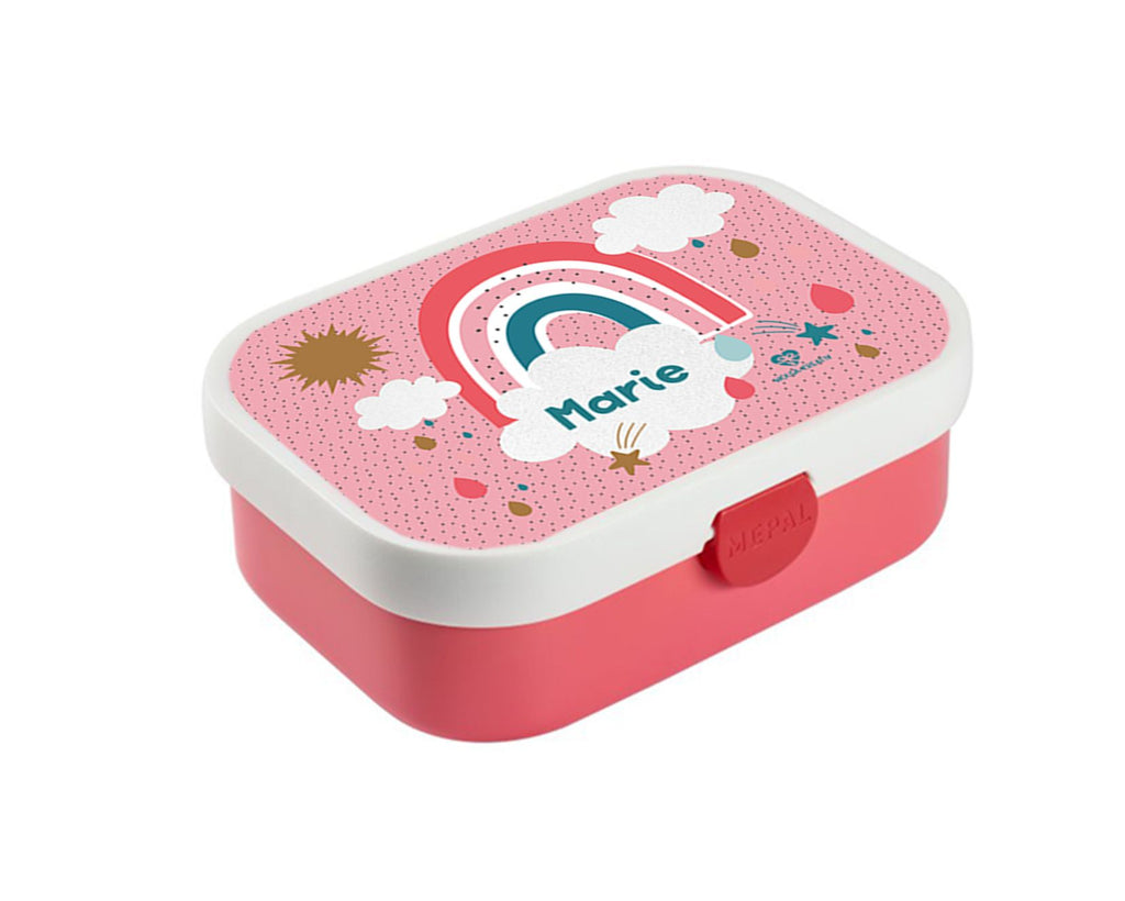 personalisierte Brotdose Bentobox Regenbogen Sonne Lunchbox Name wolga-kreativ