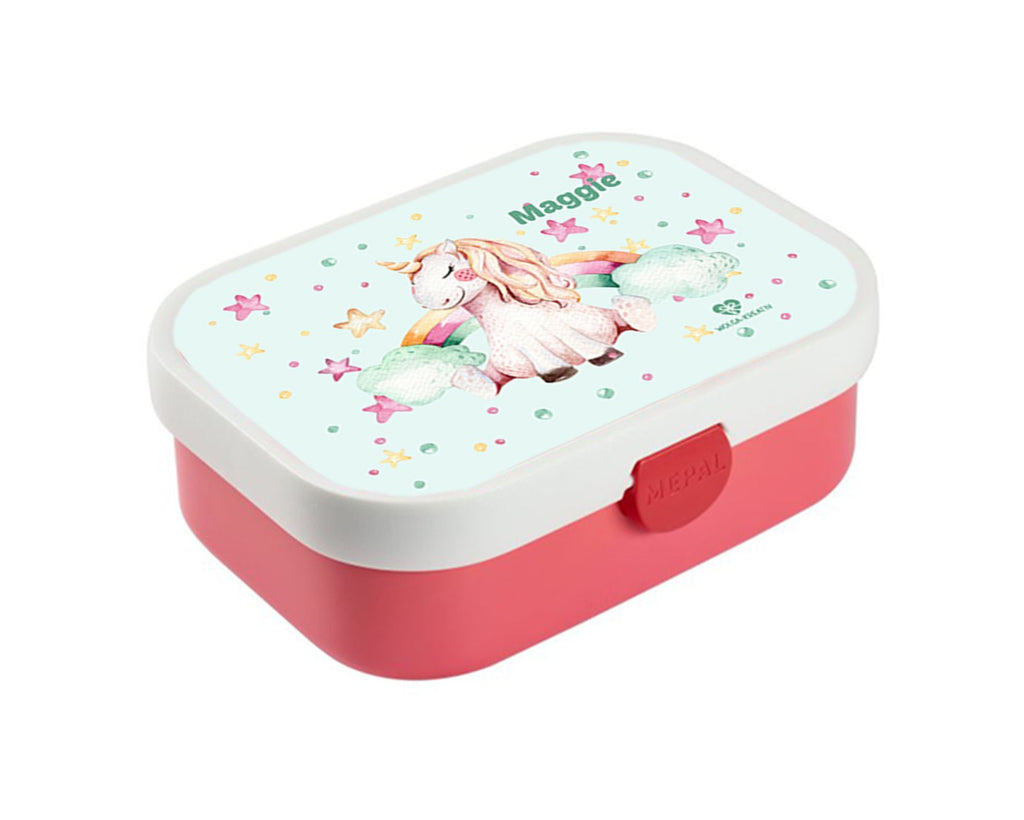 personalisierte Brotdose Bentobox Einhorn Regenbogen Lunchbox Name wolga-kreativ