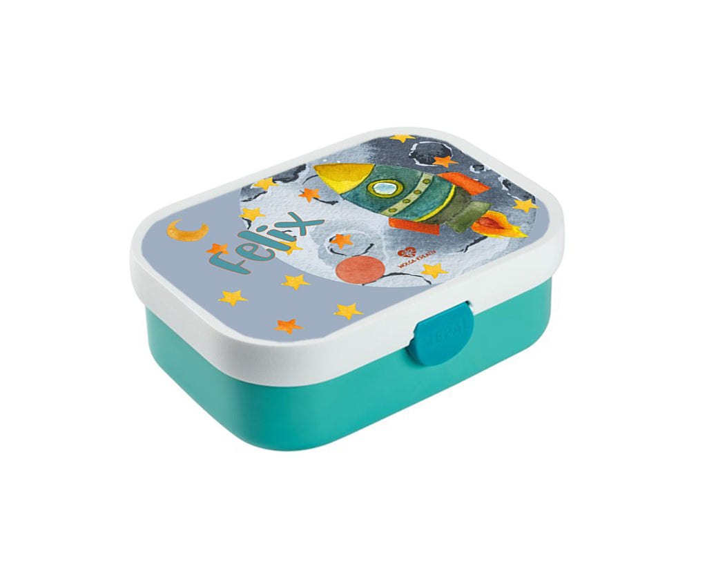 personalisierte Brotdose Bentobox Rakete Lunchbox Name wolga-kreativ