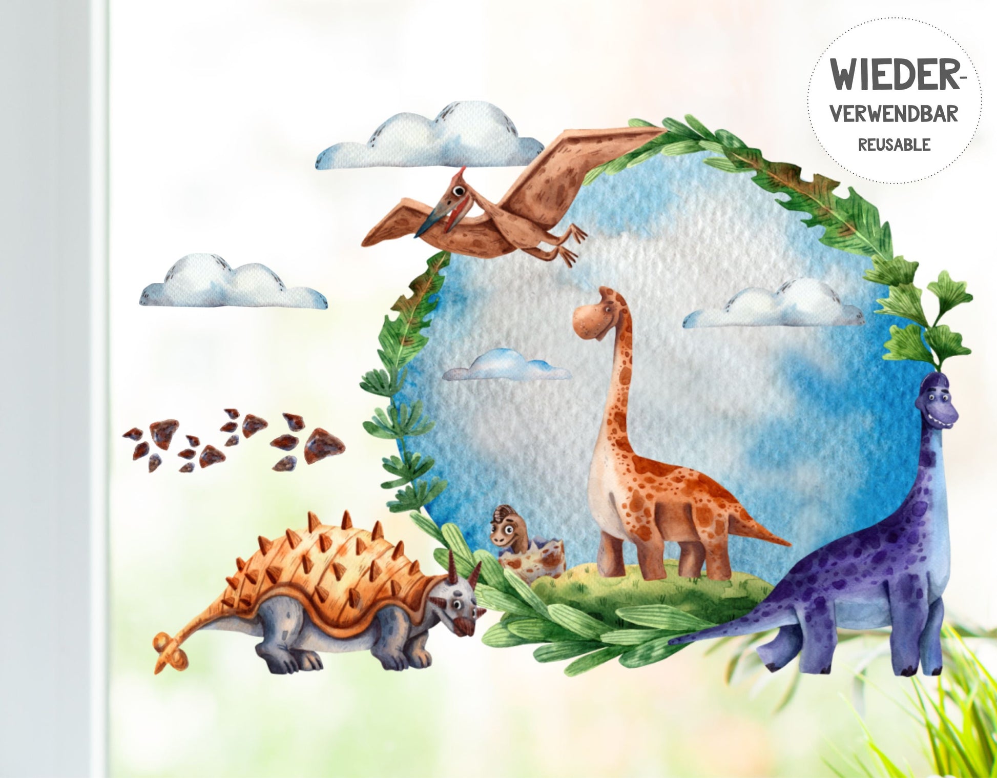 Fensteraufkleber Dinosaurier - wolga-kreativ