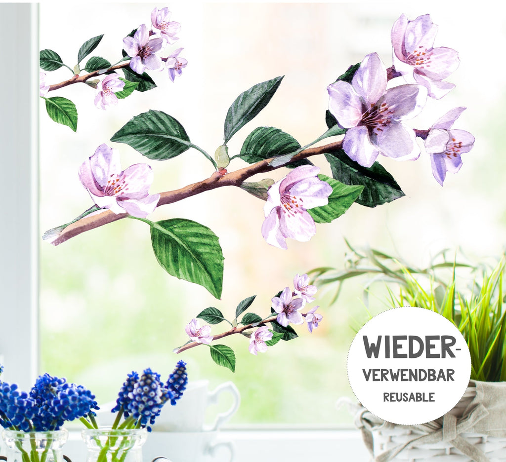 Fenstersticker Frühling Blumenzweig - wolga-kreativ