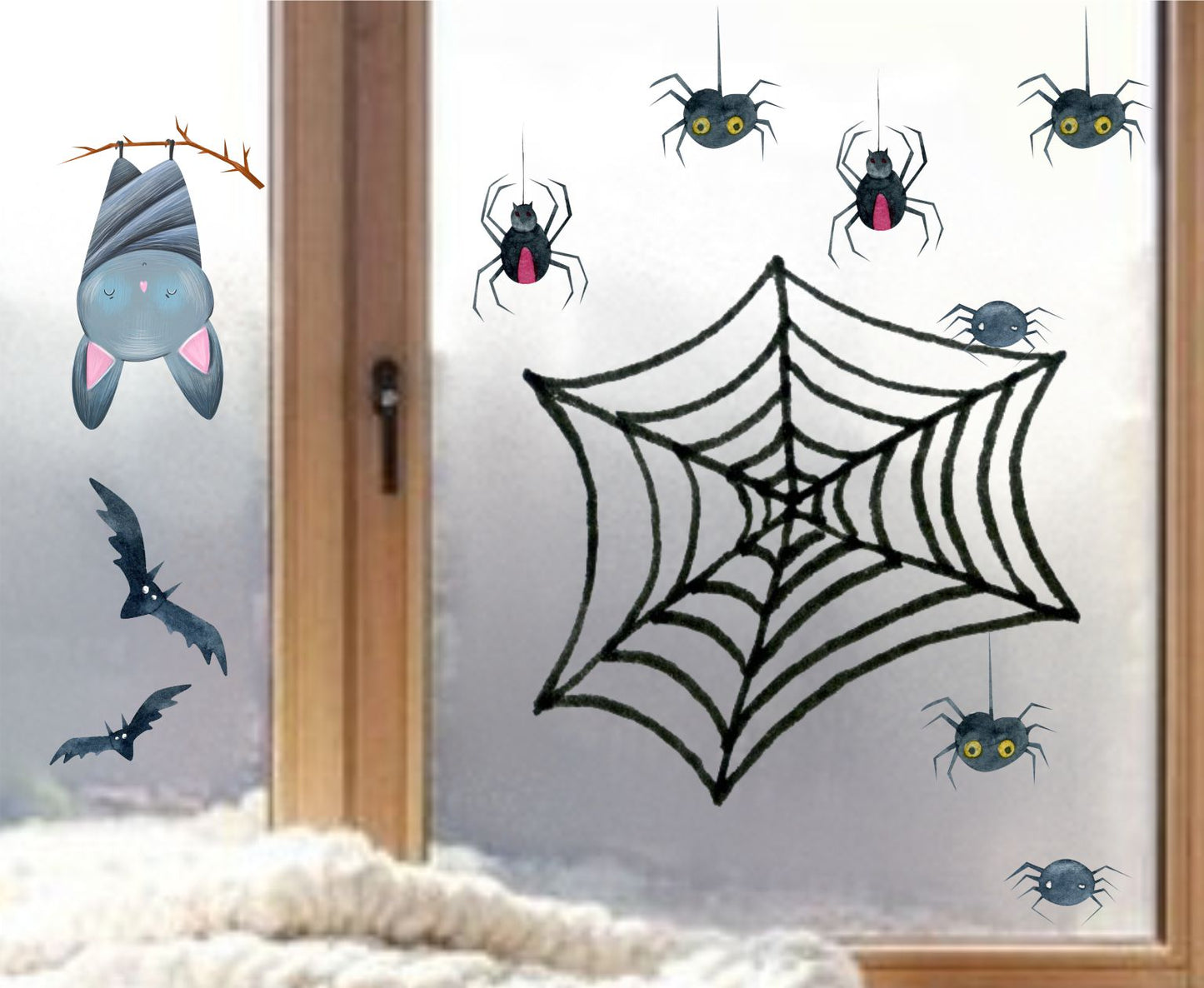 Fensteraufkleber Halloween Spinennetz