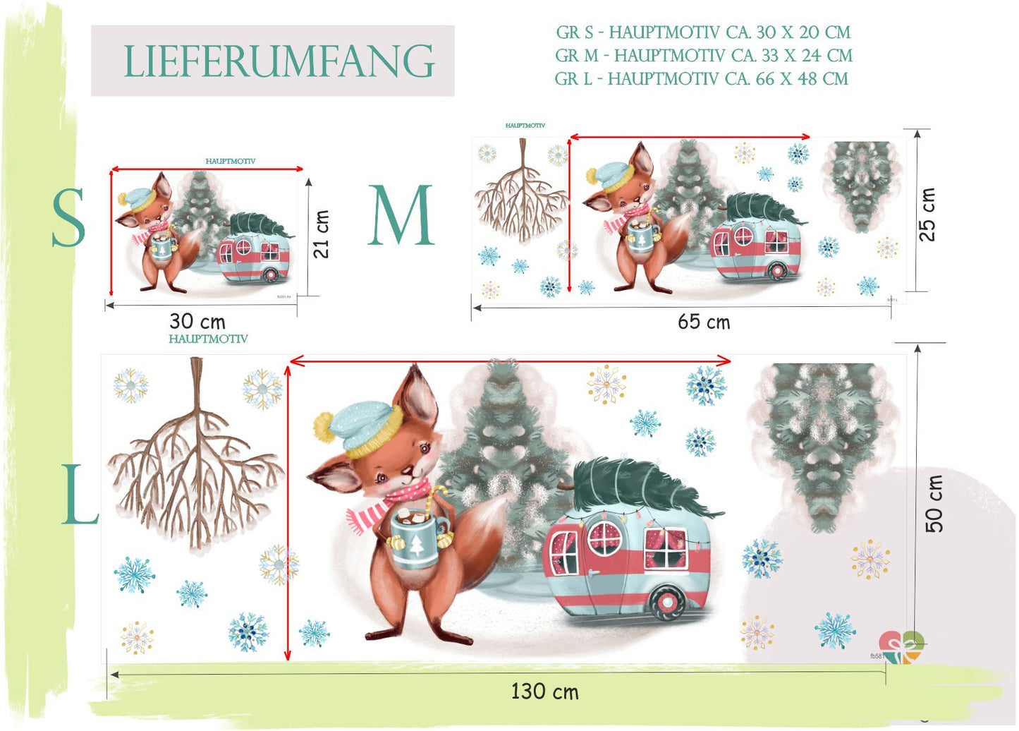 Fensteraufkleber Fuchs Glühwein