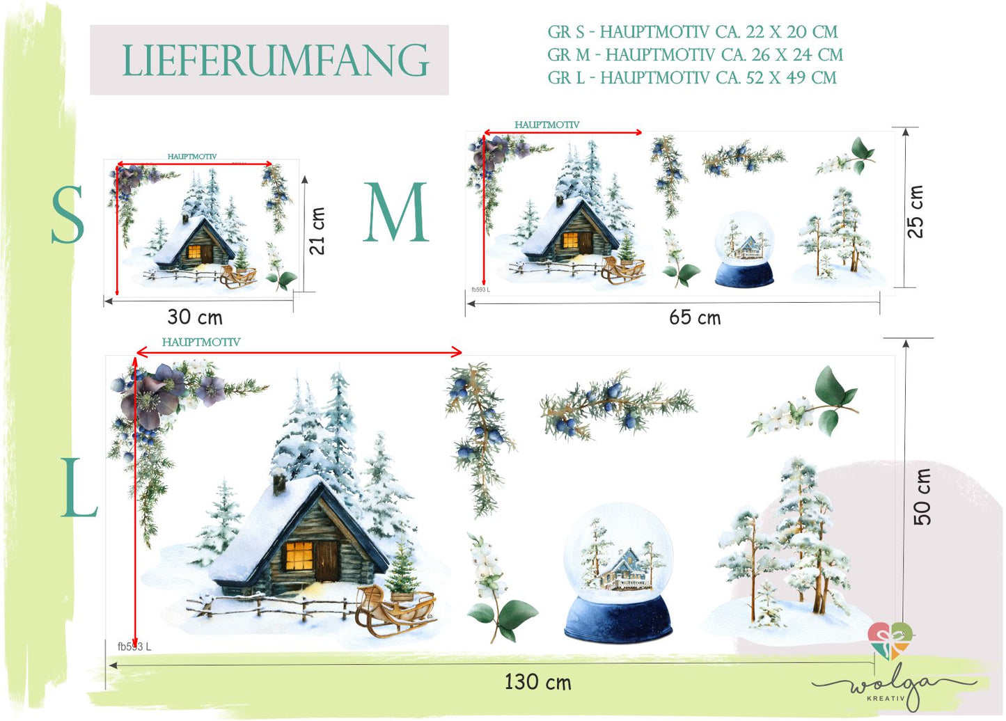 Fensteraufkleber Winter Haus