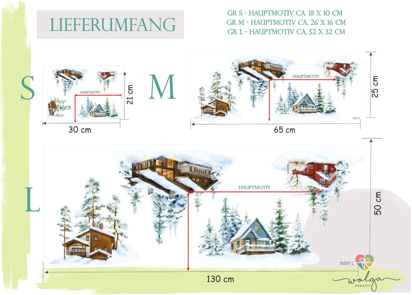 Fenstersticker Winter Dorf