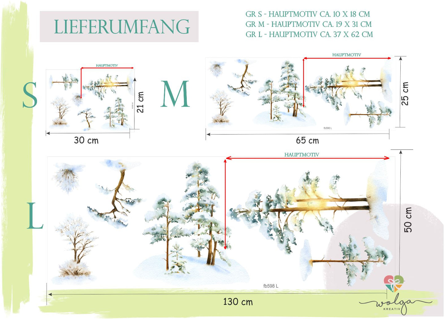 Fenstersticker Winter Wald