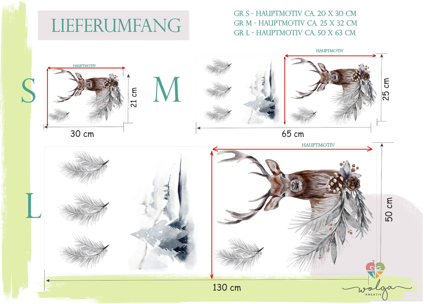 Fenstersticker Advent Hirsch